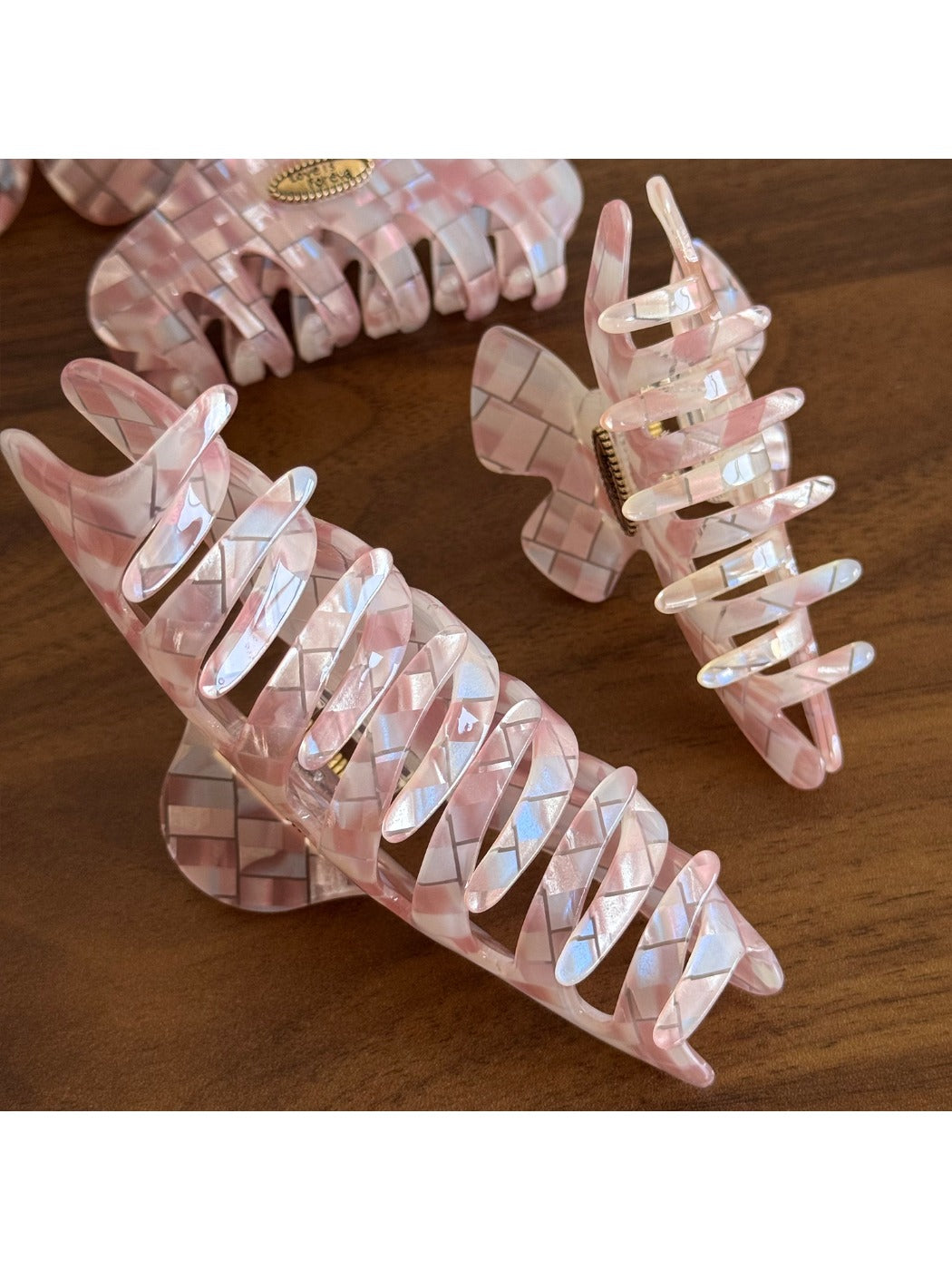 Beau - Iridescent Check Hair Clip