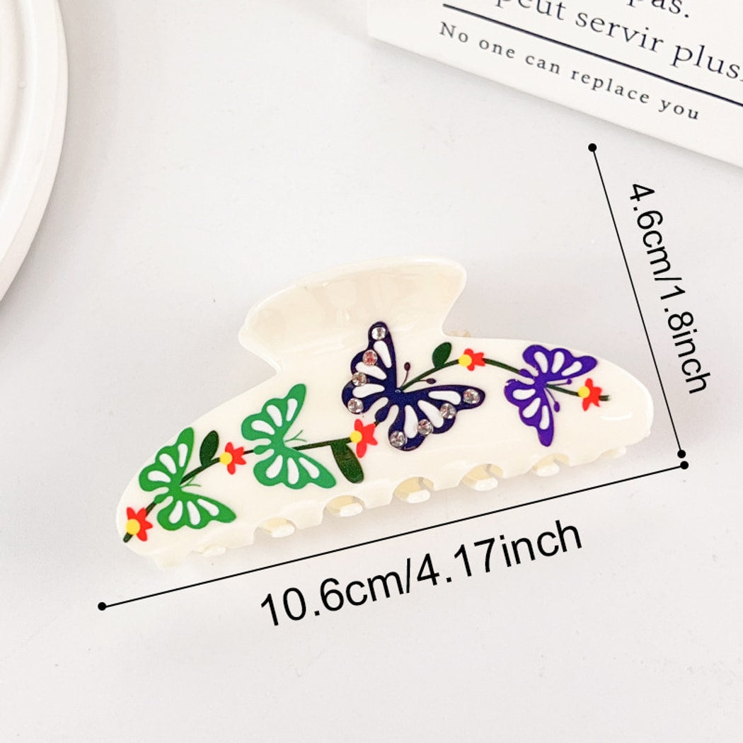 Beau - Decorative Butterfly Printed Claw Clip