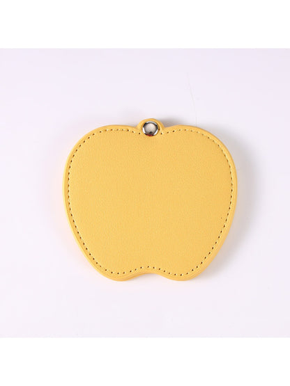 Mirroray - Apple Shaped Leather Makeup Mirror Rotating