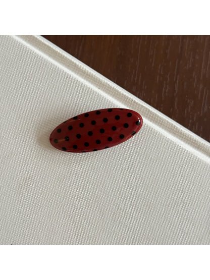 Beau - Oval Polka Dot Acetate Hair Clip