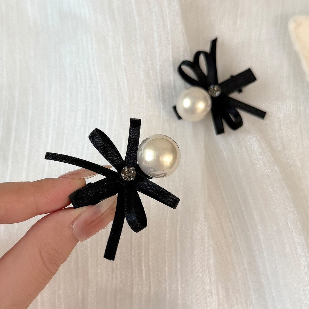 Beau - Decorative Ribbon Bow Side Barrette