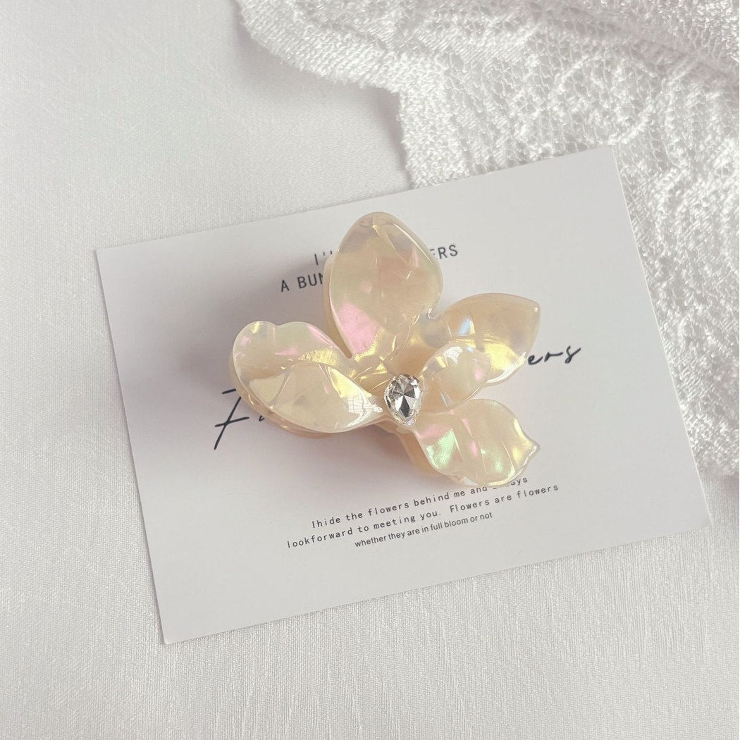 Beau - Iridescent Floral Acetate Claw Clip