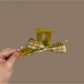 Beau - Fruit Detail Plaid Bow PC Claw Hair Clip