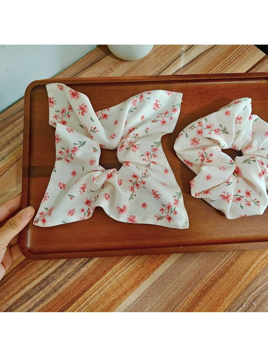 Gifty - Floral Print High Elastic Polyester Scrunchie