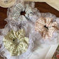 Gifty - Macaron Pastel Lace Trimmed Scrunchies