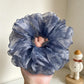 Gifty - Blue Ruffled Sheer Hair Scrunchie