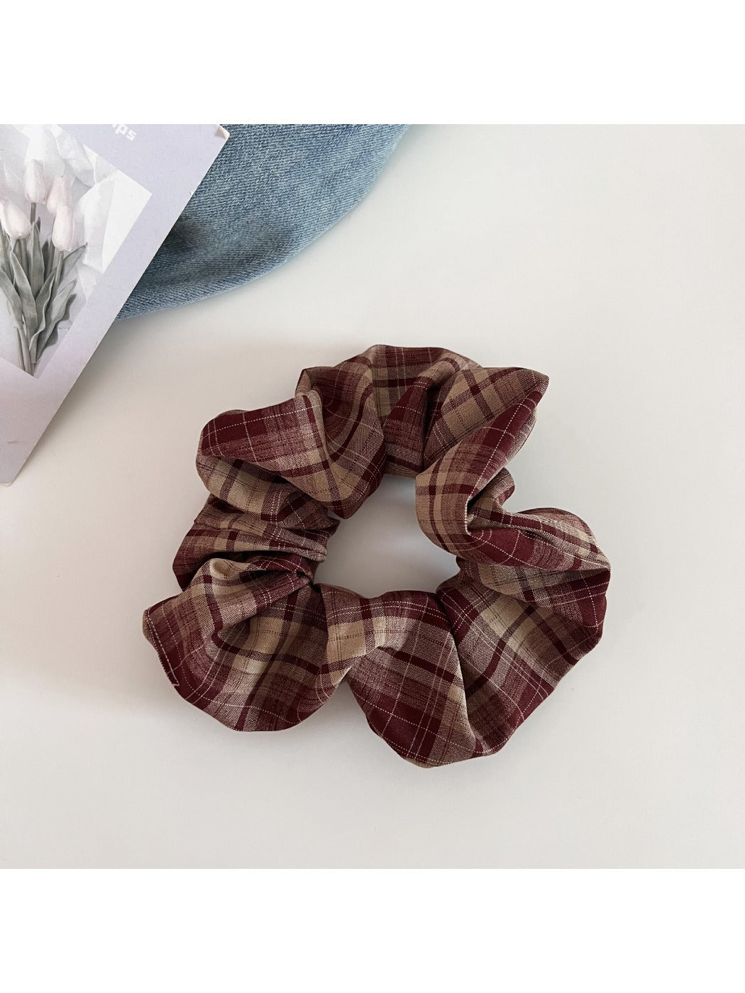 Gifty - Retro Plaid Fashion Scrunchie