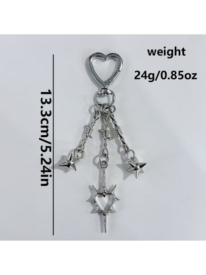 Keypus - Retro Style Hollow Heart Chain Bag Charm Keychain
