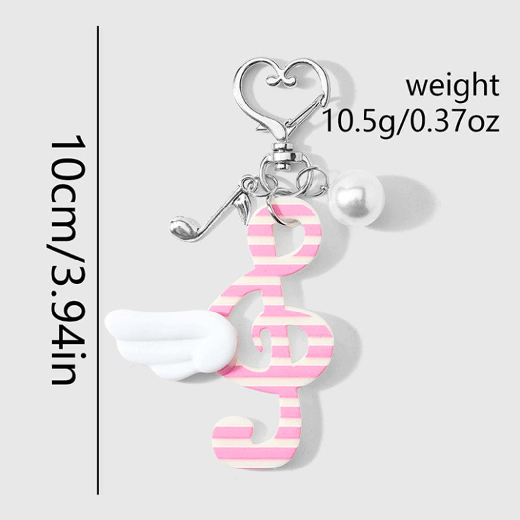 Keypus - Striped Music Note Charm Keychain