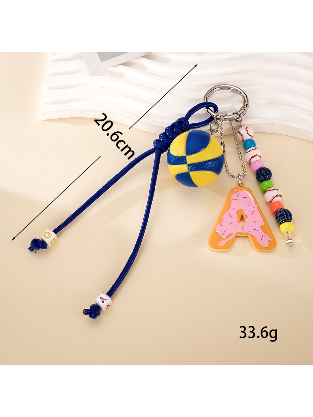 Keypus - Acrylic Sports Ball Letter Bag Charm Keychain