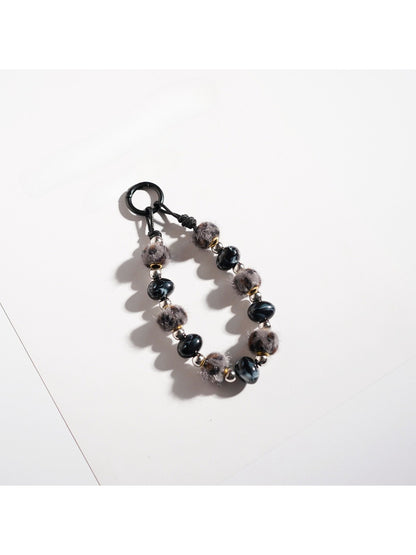 Keypus - Vintage Leopard Print Beaded Keychain