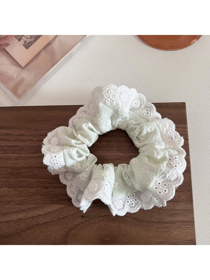 Gifty - Sweet Small Floral Lace Trim Scrunchie