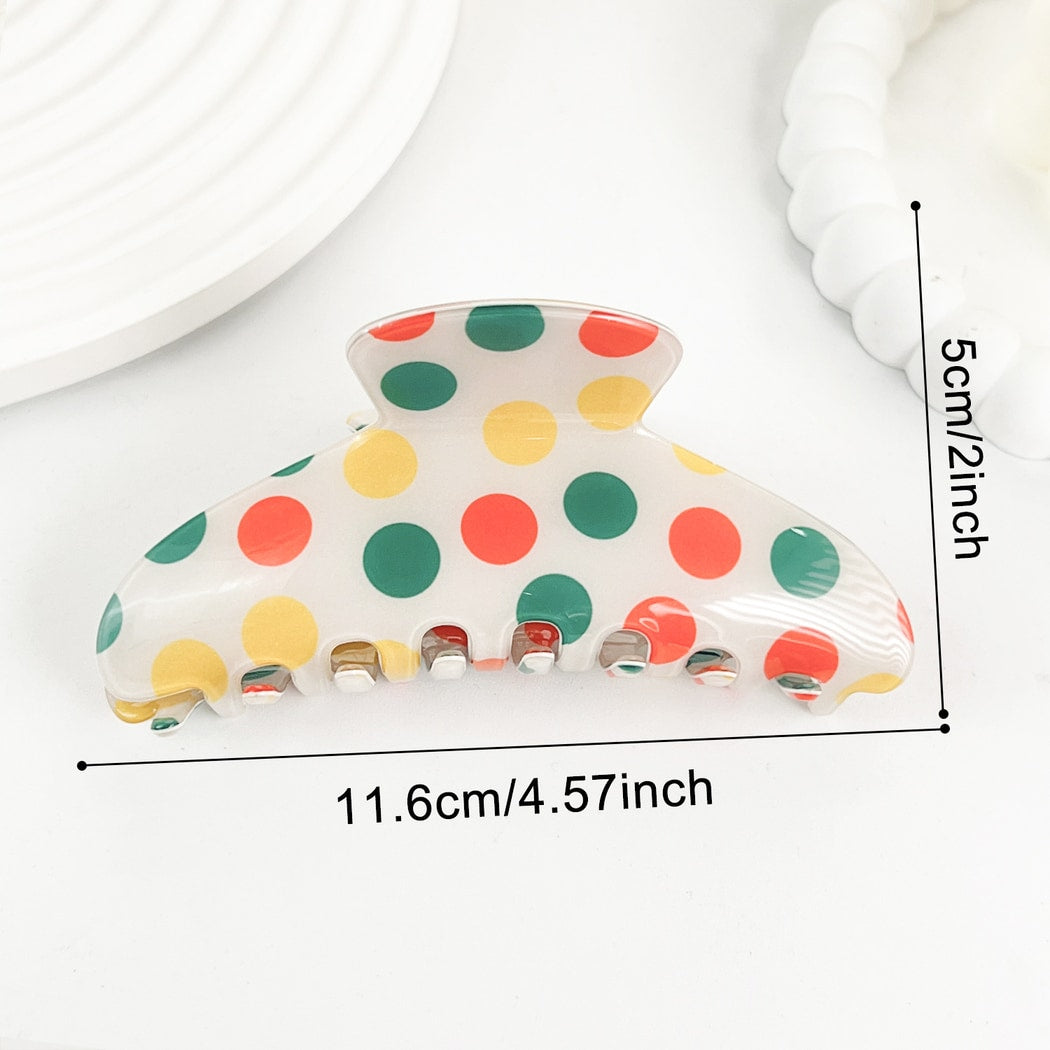 Beau - Classic Polka Dot Patterned Claw Clip
