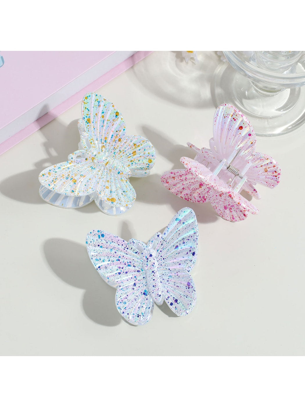 Beau - Printed Butterfly Plastic Fashion Hair Claw Clip