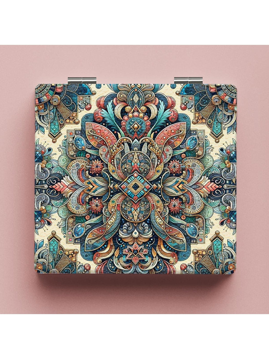 Mirroray - Floral Print Foldable PU Glass Mirror