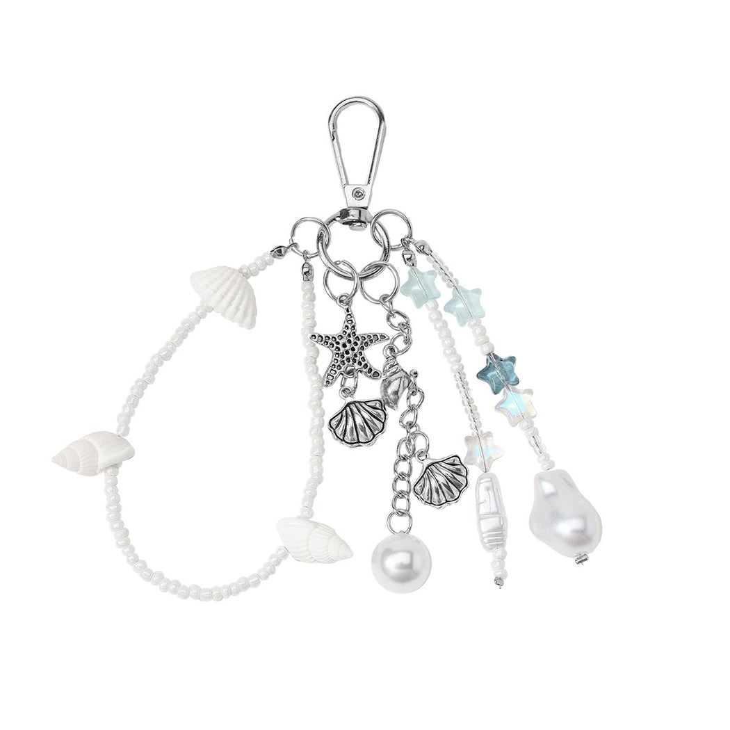 Keypus - Muted Ocean Motif Beaded Keychain