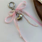 Keypus - Beaded Bow Heart Charm Decorative Bag Keychain