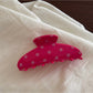 Beau - Polka Dot Fan Shape Resin Claw Clip