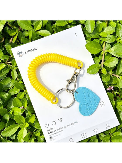 Keypus - Acrylic Spring Cord Heart and Star Keychain
