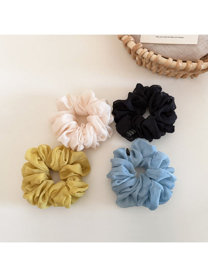 Gifty - Solid Color Ruffled Chiffon Scrunchie