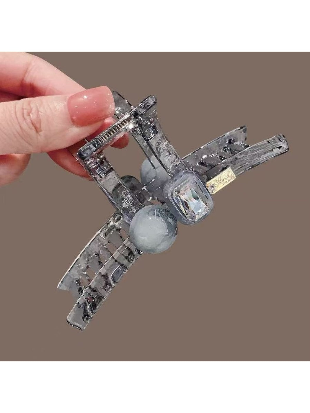 Beau - Decorative Square PVC Alloy Hair Claw Clip