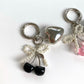 Keypus - Heart Cherry Bag Charm with Beaded Bow Keychain
