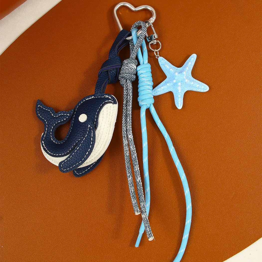 Keypus - Cartoon Whale PU Keychain Bag Charm Keychain
