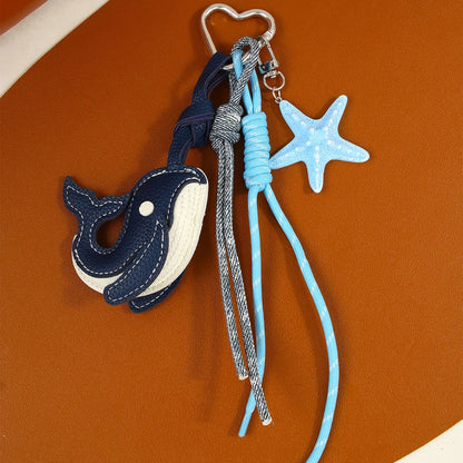 Keypus - Cartoon Whale PU Keychain Bag Charm Keychain