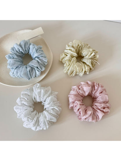 Gifty - Textured Rhinestone Polyester Ponytail Scrunchie