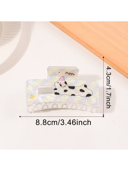 Beau - Square Animal Print Hair Claw Clip