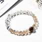 Lovra stylish color block bracelet with multicolored crystal beads on a white background