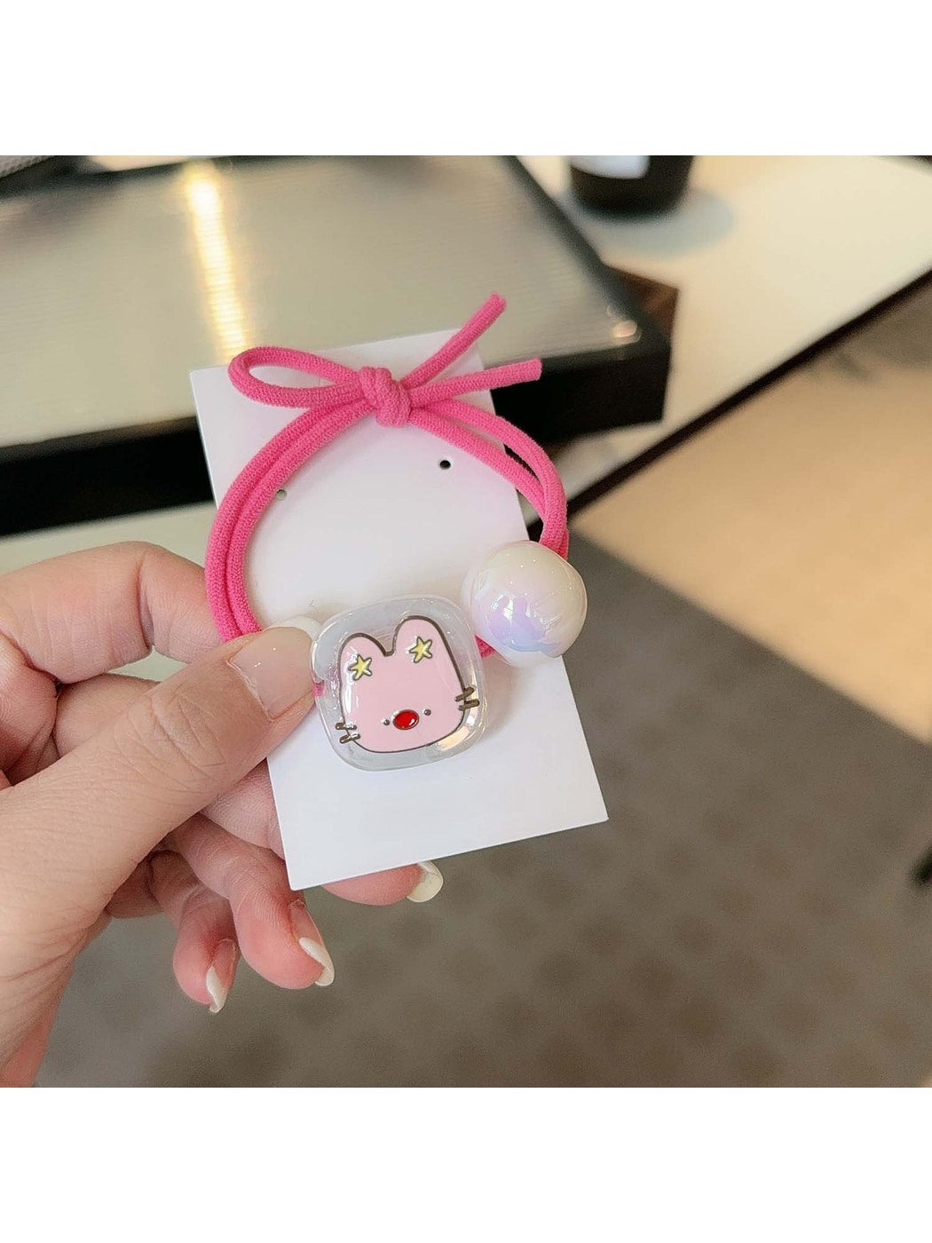 Gifty - Cute Rabbit Ball Accent Decorative Hair Tie