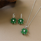 Earedge - Leaf Shape Clover Detail Earrings