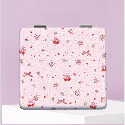 Mirroray - Foldable Floral PU Leather Makeup Mirror