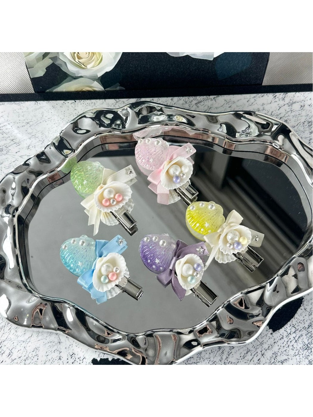Beau - Ocean Style Bow Sea Motif Hair Clip