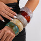 Lovra vintage minimalist round bangle bracelet worn on wrist with casual outfit