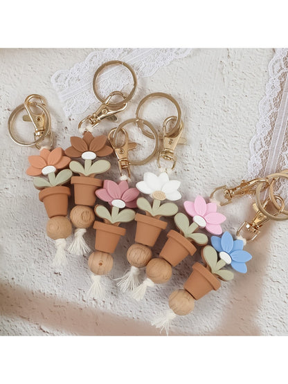 Keypus - Silicone Lotus Potted Plant Keychain
