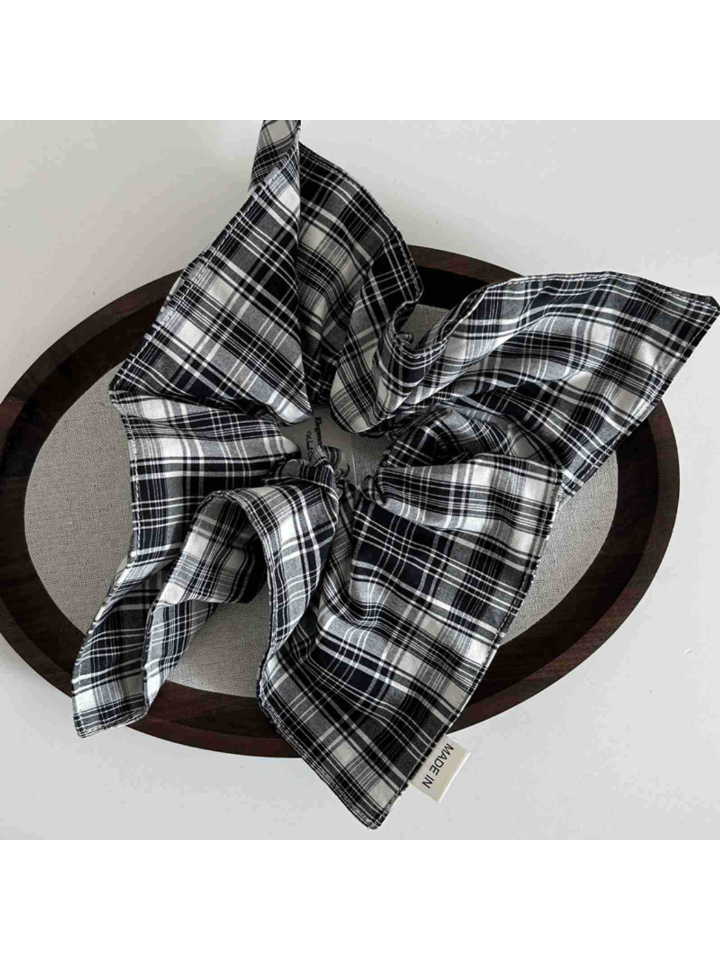 Gifty - Plaid Square Scarf Style Hair Scrunchie