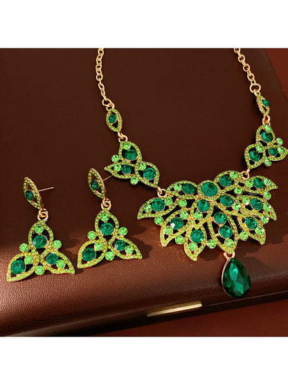Nozari - Vintage Rhinestone Leaf Drop Jewelry