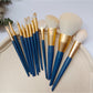Smoosh 12 Piece Blue Makeup Brush with plaid pattern