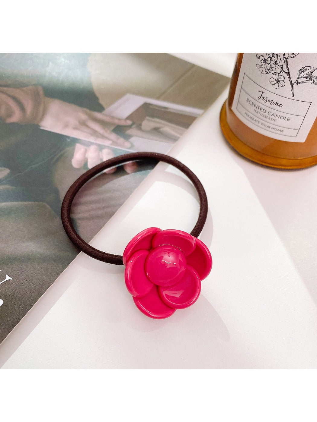 Gifty - Acetate Flower Hair Tie for High Ponytail Bun