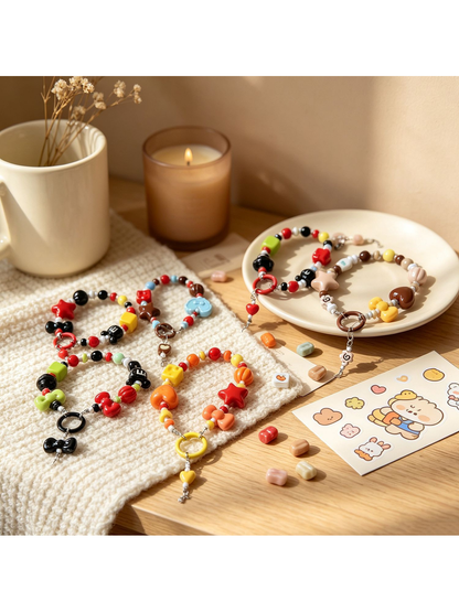 Keypus - Colorful Acrylic Beaded Bag Charm Keychain