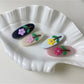 Beau fashionable oval shaped hair clip in glossy tortoiseshell pattern