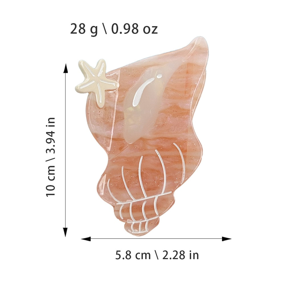 Beau - Cute Conch Shape Glossy Claw Clip