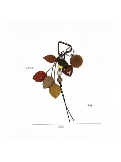 Keypus - Retro Flower and Star Bag Charm Keychain