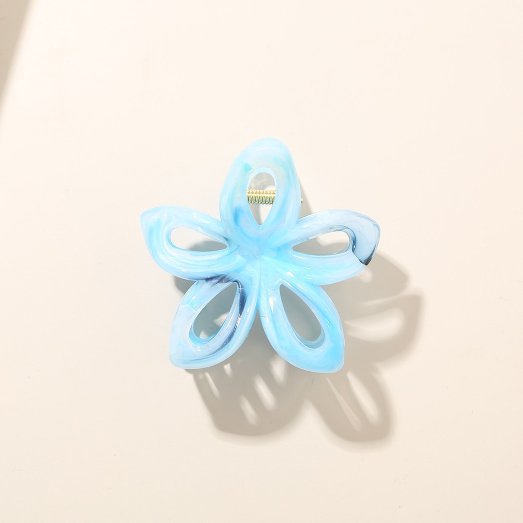 Beau - Marbled PS Alloy Flower Shape Women's Claw Clip