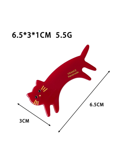 Beau - Modern Minimal Cat Acetate Duckbill Hair Clip