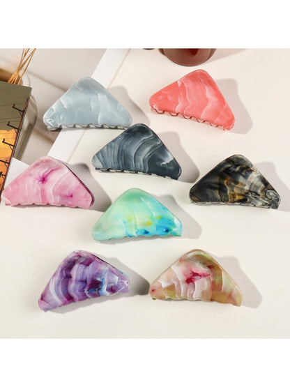 Beau - Marble Pattern Triangular Hair Claw