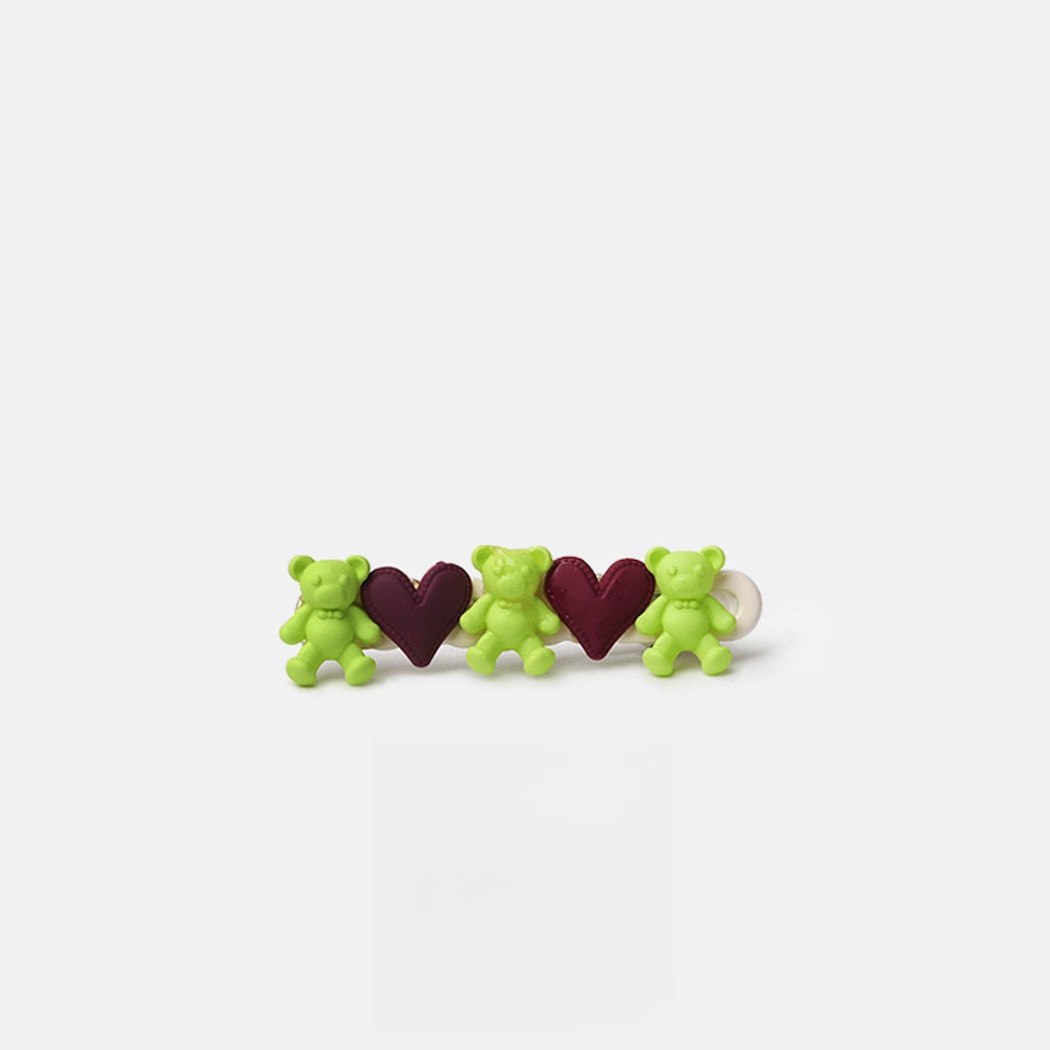 Beau - Cartoon Bear Heart Side Styling Hair Clip