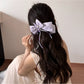 Gifty - Purple Floral Ruffle Trim Fabric Scrunchie